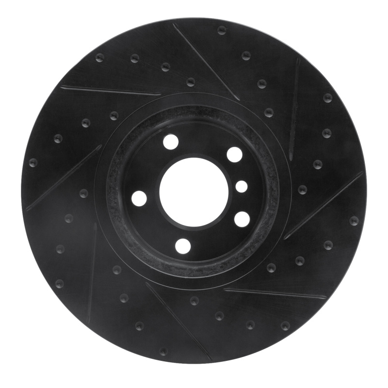 BMW X4 Brake Rotor (1) - Left Front - R1 Concepts - Drilled & Slotted - Black - `16-`18
